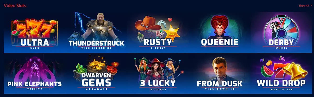 All British Casino slots