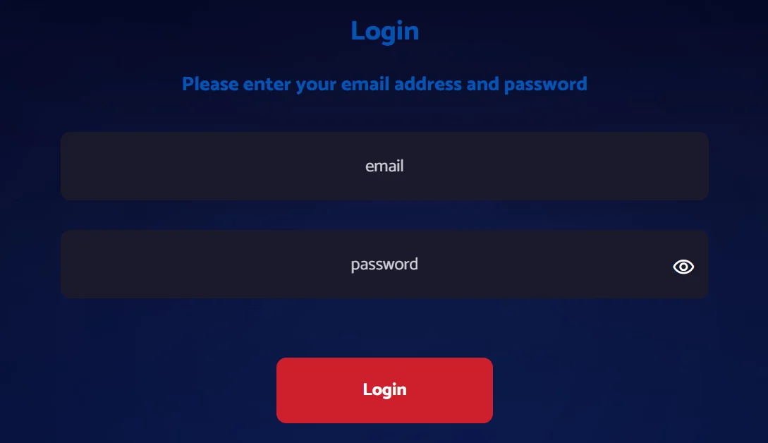 All British Casino login page